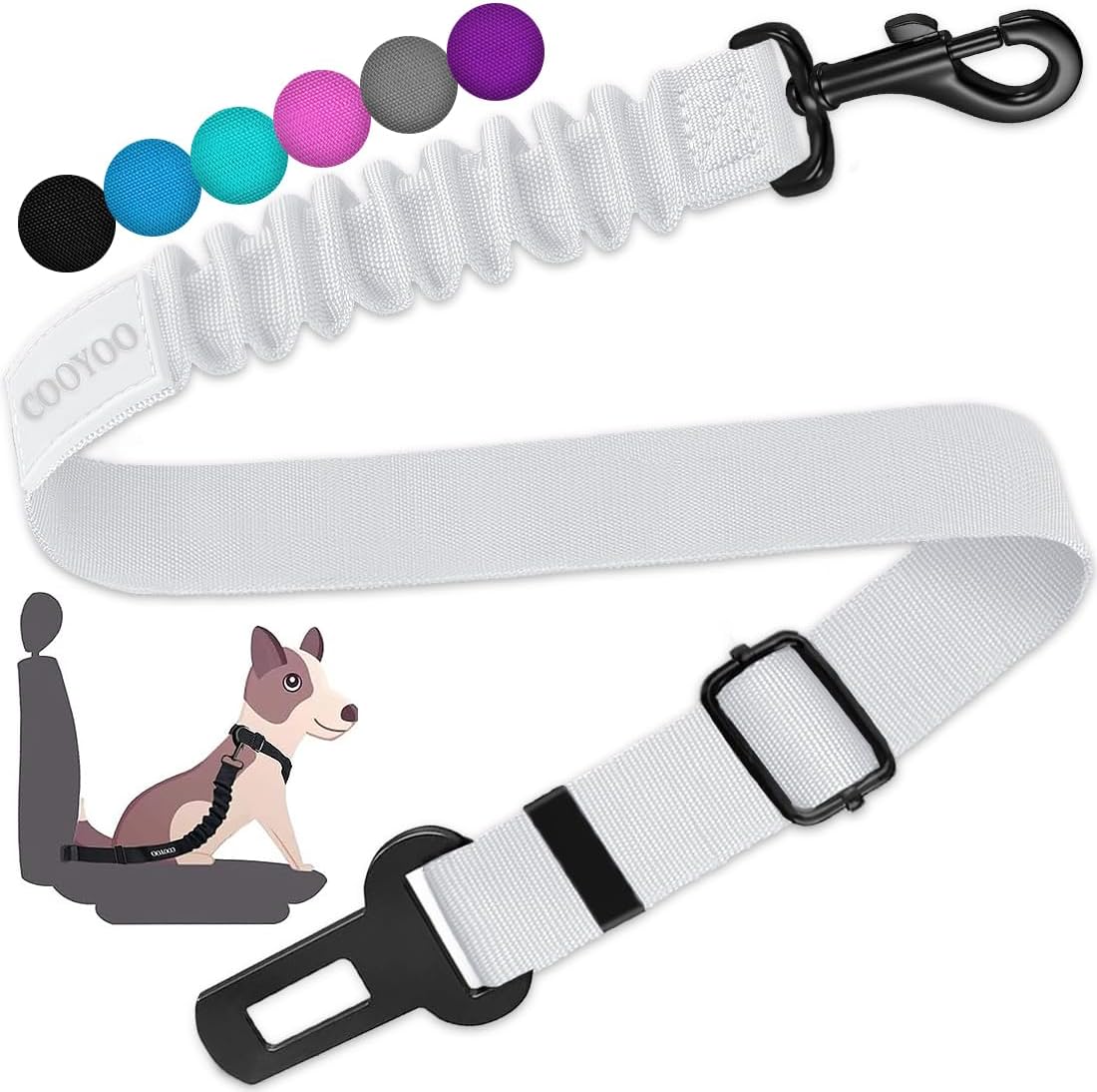 Dog Seat Belt,3 Piece Set Retractable Dog Car Adjustable Seatbelts for Vehicle Nylon Pet Safety Heavy Duty & Elastic & Durable Car Harness for Dogs
