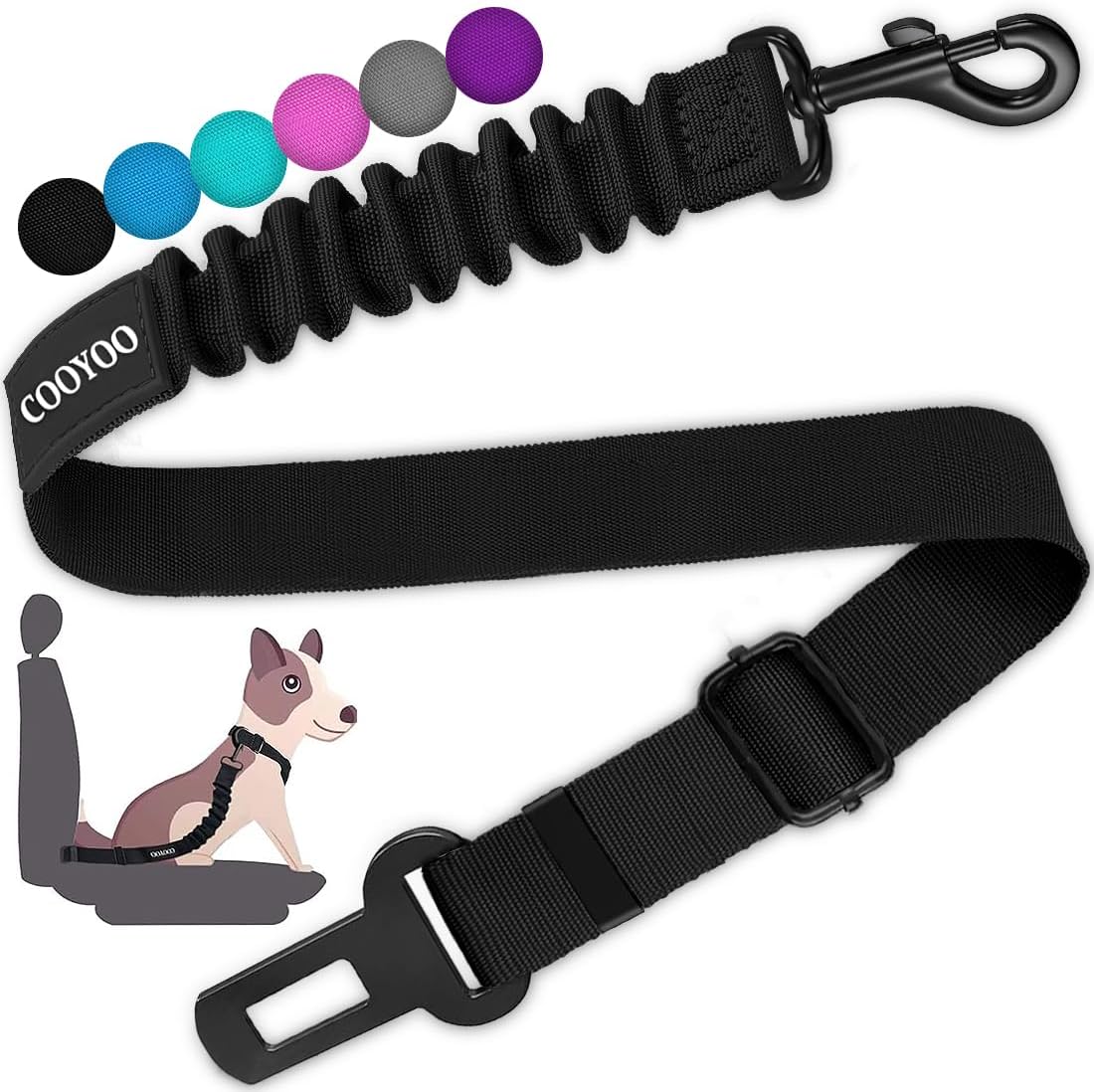 Dog Seat Belt,3 Piece Set Retractable Dog Car Adjustable Seatbelts for Vehicle Nylon Pet Safety Heavy Duty & Elastic & Durable Car Harness for Dogs
