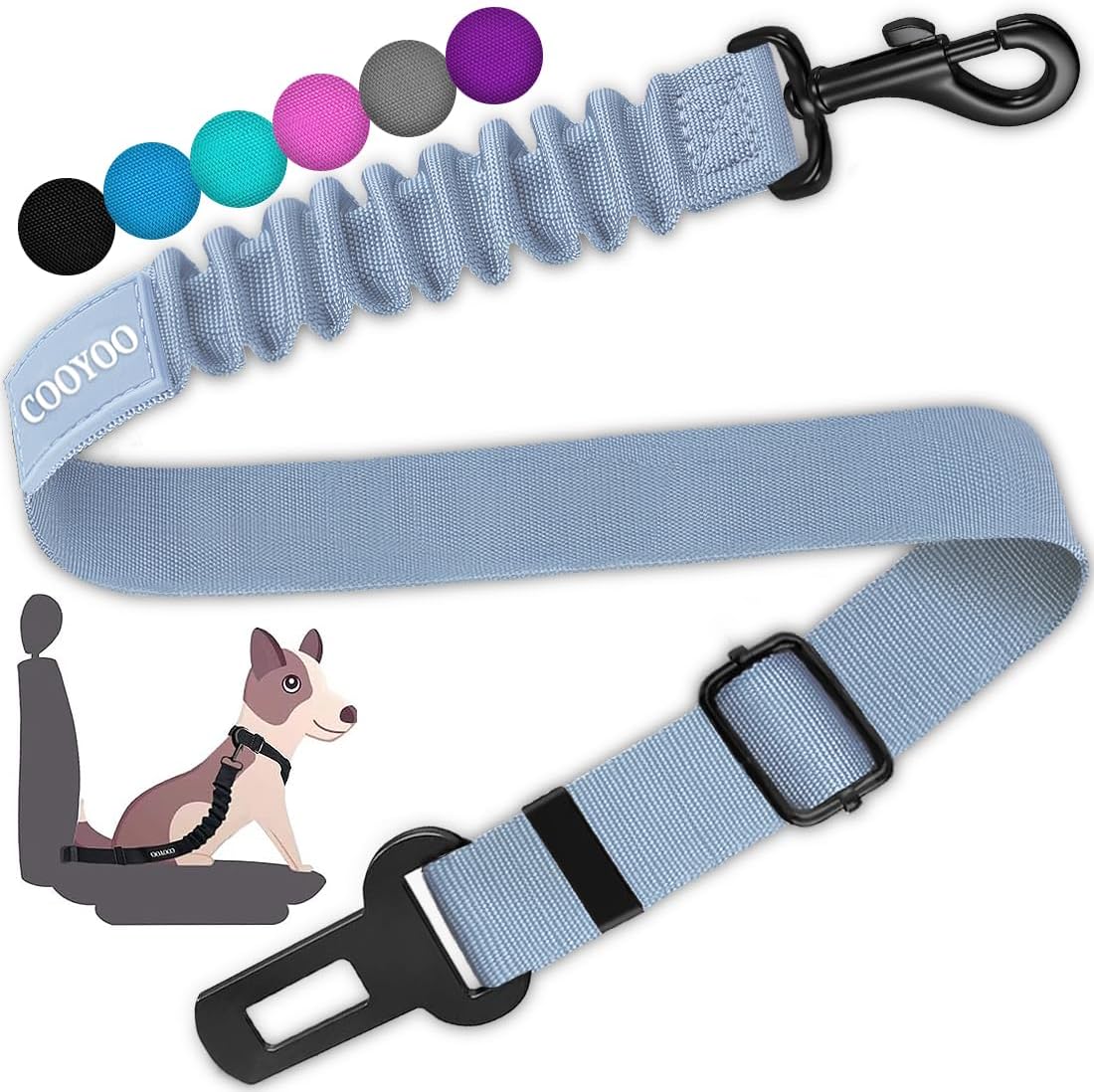 Dog Seat Belt,3 Piece Set Retractable Dog Car Adjustable Seatbelts for Vehicle Nylon Pet Safety Heavy Duty & Elastic & Durable Car Harness for Dogs