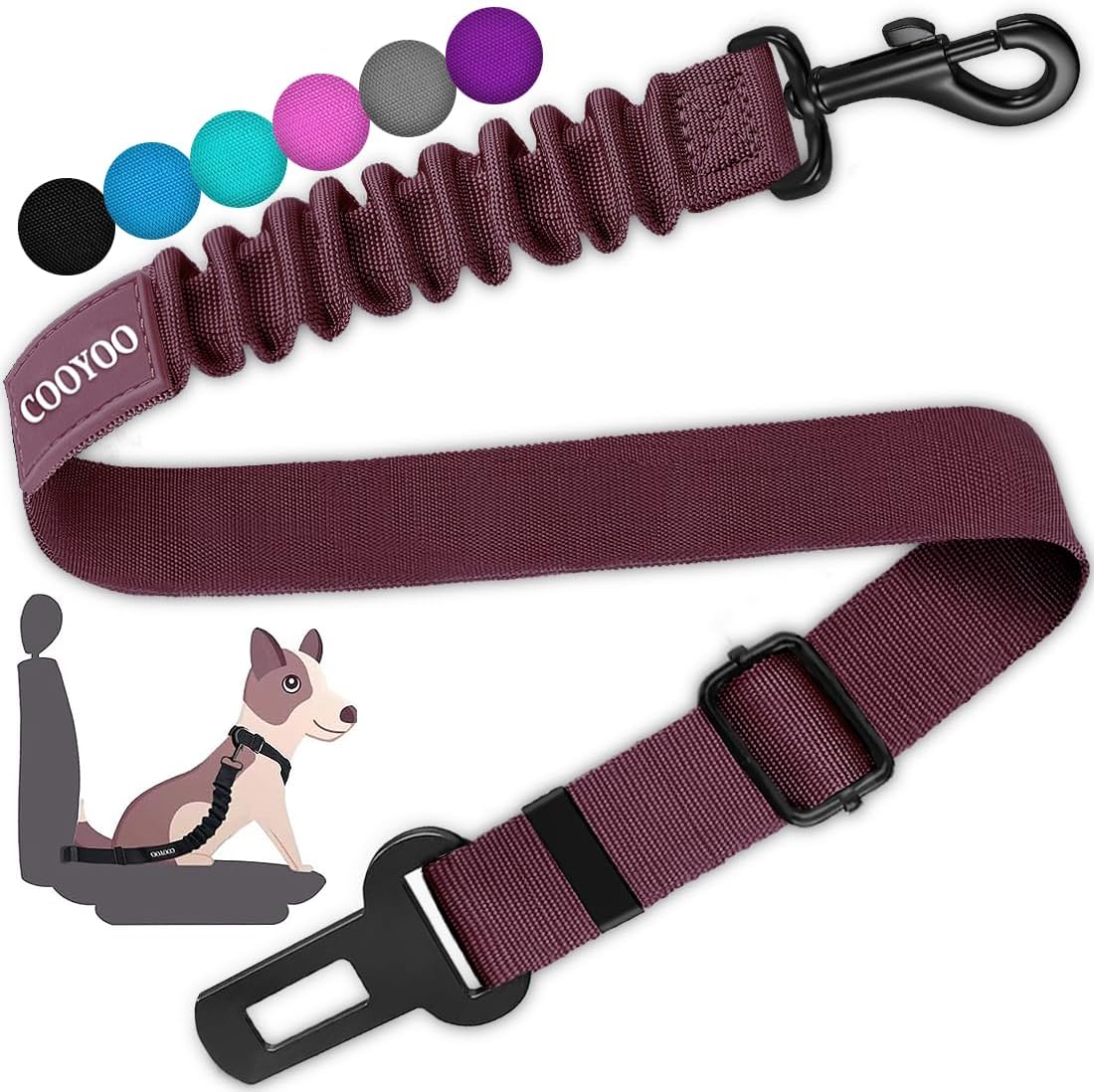 Dog Seat Belt,3 Piece Set Retractable Dog Car Adjustable Seatbelts for Vehicle Nylon Pet Safety Heavy Duty & Elastic & Durable Car Harness for Dogs