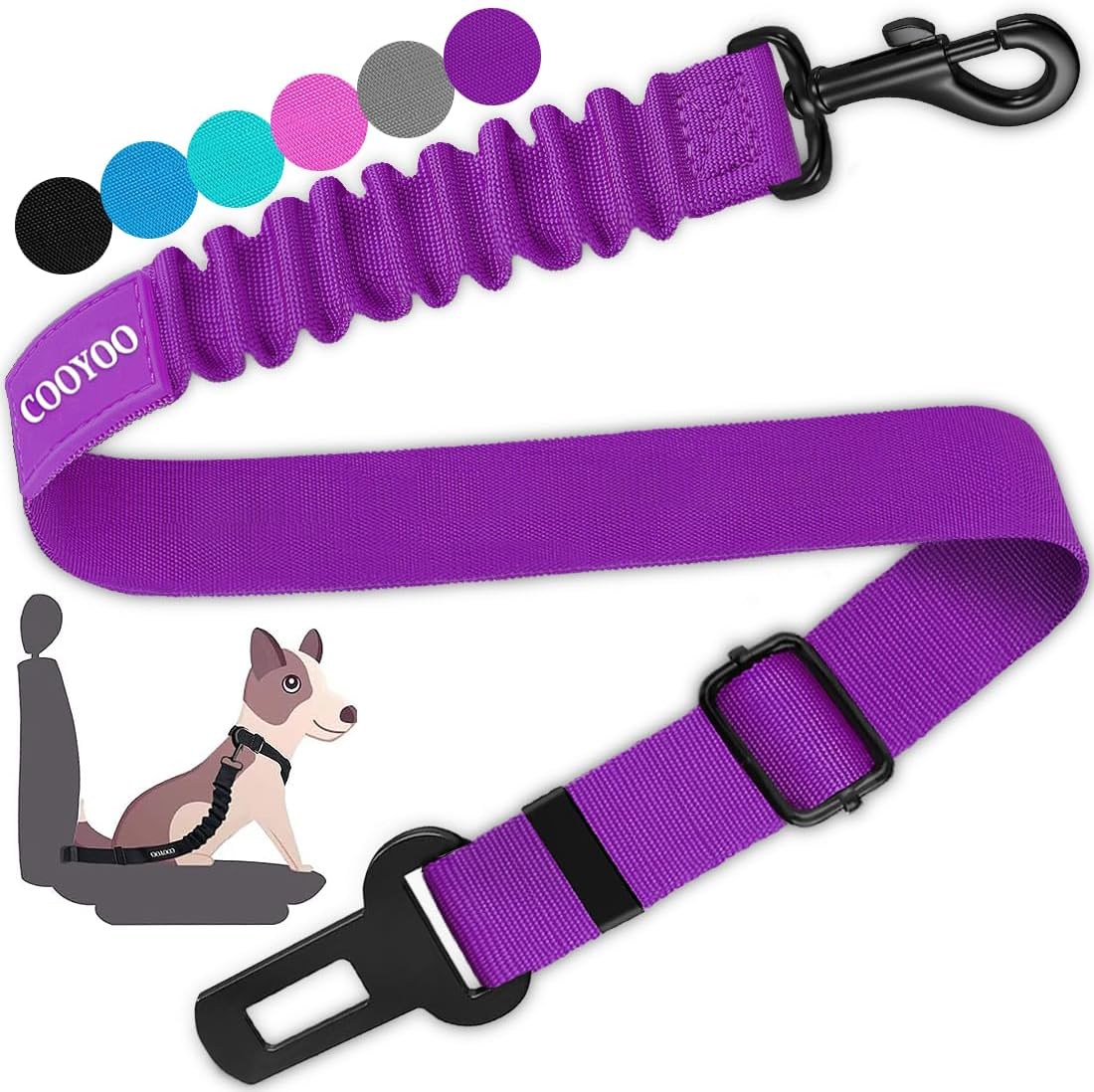 Dog Seat Belt,3 Piece Set Retractable Dog Car Adjustable Seatbelts for Vehicle Nylon Pet Safety Heavy Duty & Elastic & Durable Car Harness for Dogs