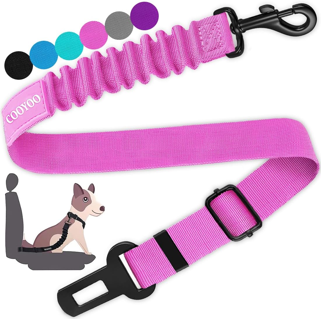 Dog Seat Belt,3 Piece Set Retractable Dog Car Adjustable Seatbelts for Vehicle Nylon Pet Safety Heavy Duty & Elastic & Durable Car Harness for Dogs