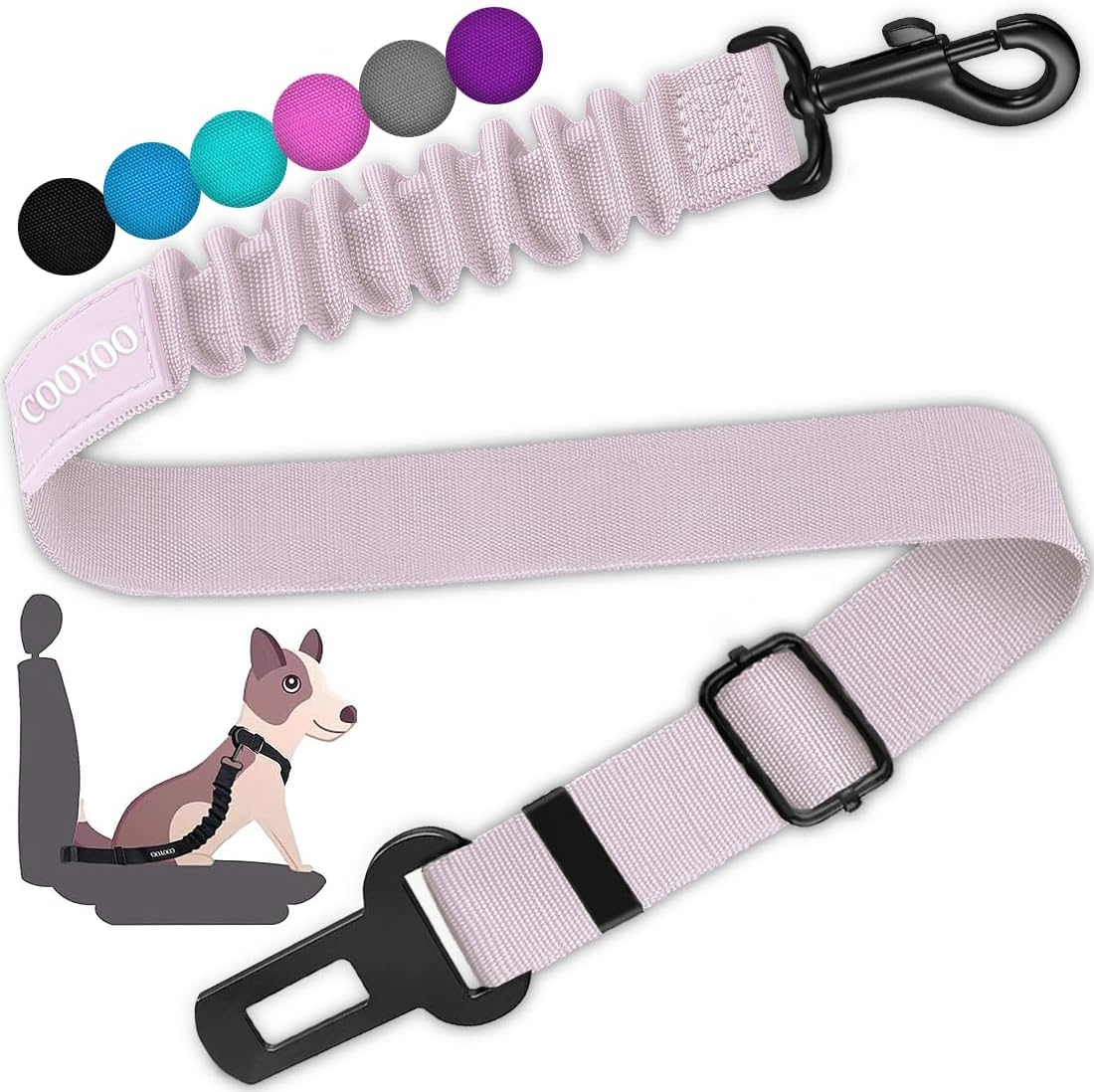 Dog Seat Belt,3 Piece Set Retractable Dog Car Adjustable Seatbelts for Vehicle Nylon Pet Safety Heavy Duty & Elastic & Durable Car Harness for Dogs