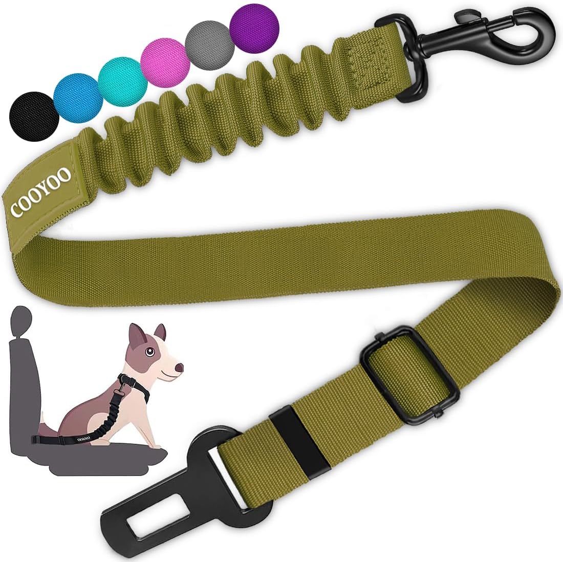 Dog Seat Belt,3 Piece Set Retractable Dog Car Adjustable Seatbelts for Vehicle Nylon Pet Safety Heavy Duty & Elastic & Durable Car Harness for Dogs