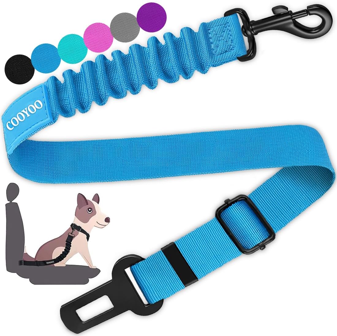 Dog Seat Belt,3 Piece Set Retractable Dog Car Adjustable Seatbelts for Vehicle Nylon Pet Safety Heavy Duty & Elastic & Durable Car Harness for Dogs