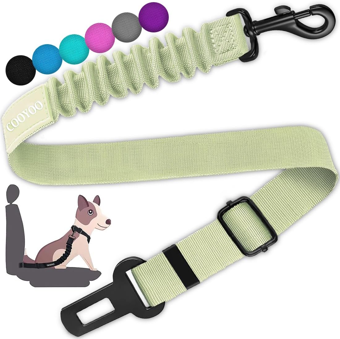 Dog Seat Belt,3 Piece Set Retractable Dog Car Adjustable Seatbelts for Vehicle Nylon Pet Safety Heavy Duty & Elastic & Durable Car Harness for Dogs