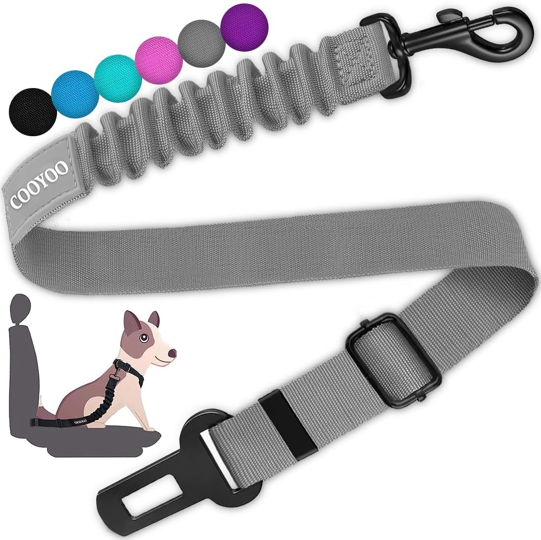 Dog Seat Belt,3 Piece Set Retractable Dog Car Adjustable Seatbelts for Vehicle Nylon Pet Safety Heavy Duty & Elastic & Durable Car Harness for Dogs