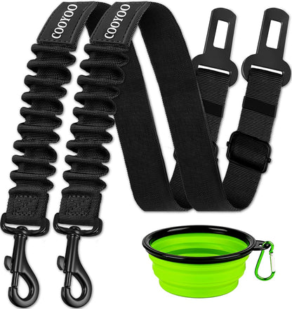 Dog Seat Belt,3 Piece Set Retractable Dog Car Adjustable Seatbelts for Vehicle Nylon Pet Safety Heavy Duty & Elastic & Durable Car Harness for Dogs
