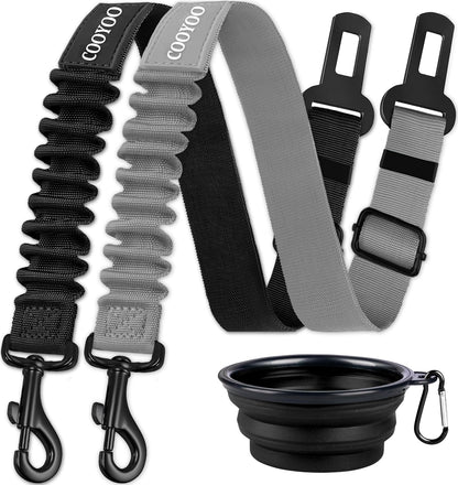 Dog Seat Belt,3 Piece Set Retractable Dog Car Adjustable Seatbelts for Vehicle Nylon Pet Safety Heavy Duty & Elastic & Durable Car Harness for Dogs