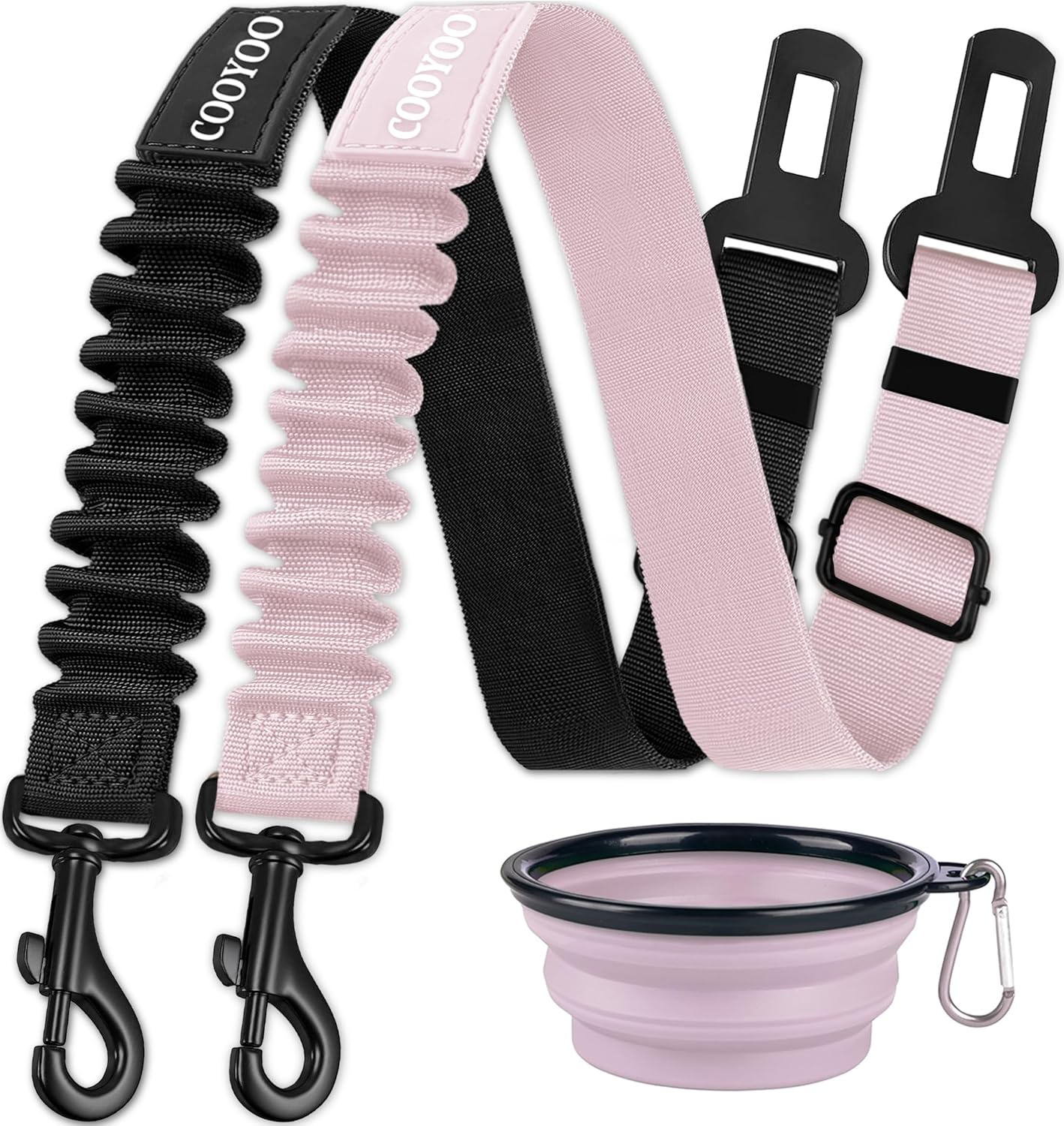 Dog Seat Belt,3 Piece Set Retractable Dog Car Adjustable Seatbelts for Vehicle Nylon Pet Safety Heavy Duty & Elastic & Durable Car Harness for Dogs