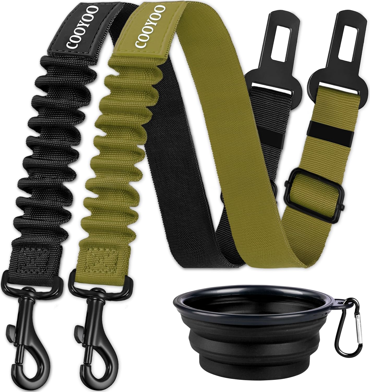 Dog Seat Belt,3 Piece Set Retractable Dog Car Adjustable Seatbelts for Vehicle Nylon Pet Safety Heavy Duty & Elastic & Durable Car Harness for Dogs