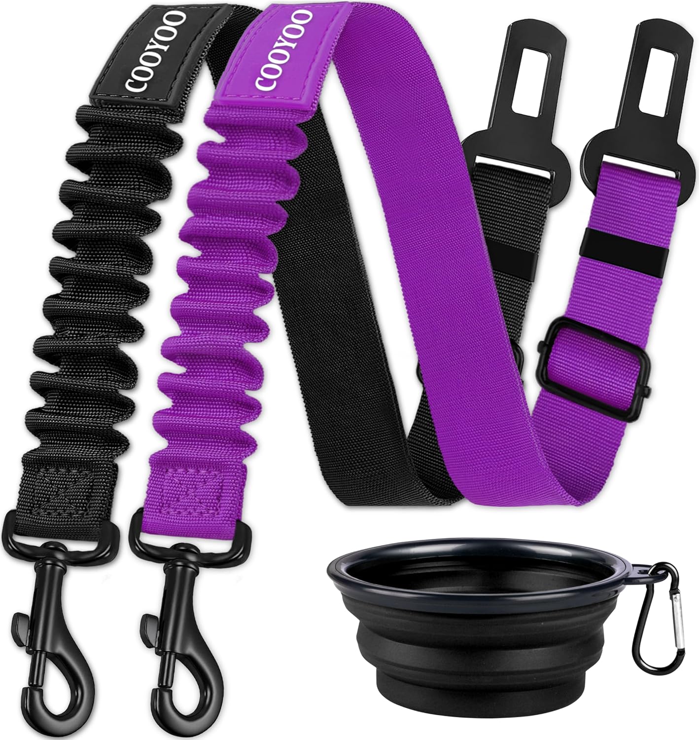 Dog Seat Belt,3 Piece Set Retractable Dog Car Adjustable Seatbelts for Vehicle Nylon Pet Safety Heavy Duty & Elastic & Durable Car Harness for Dogs