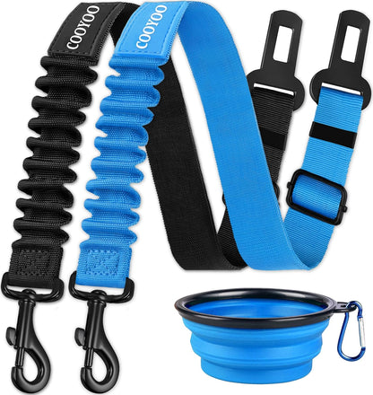 Dog Seat Belt,3 Piece Set Retractable Dog Car Adjustable Seatbelts for Vehicle Nylon Pet Safety Heavy Duty & Elastic & Durable Car Harness for Dogs