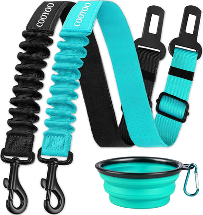 Dog Seat Belt,3 Piece Set Retractable Dog Car Adjustable Seatbelts for Vehicle Nylon Pet Safety Heavy Duty & Elastic & Durable Car Harness for Dogs