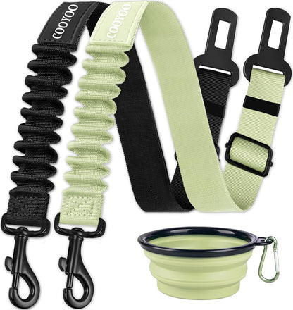 Dog Seat Belt,3 Piece Set Retractable Dog Car Adjustable Seatbelts for Vehicle Nylon Pet Safety Heavy Duty & Elastic & Durable Car Harness for Dogs