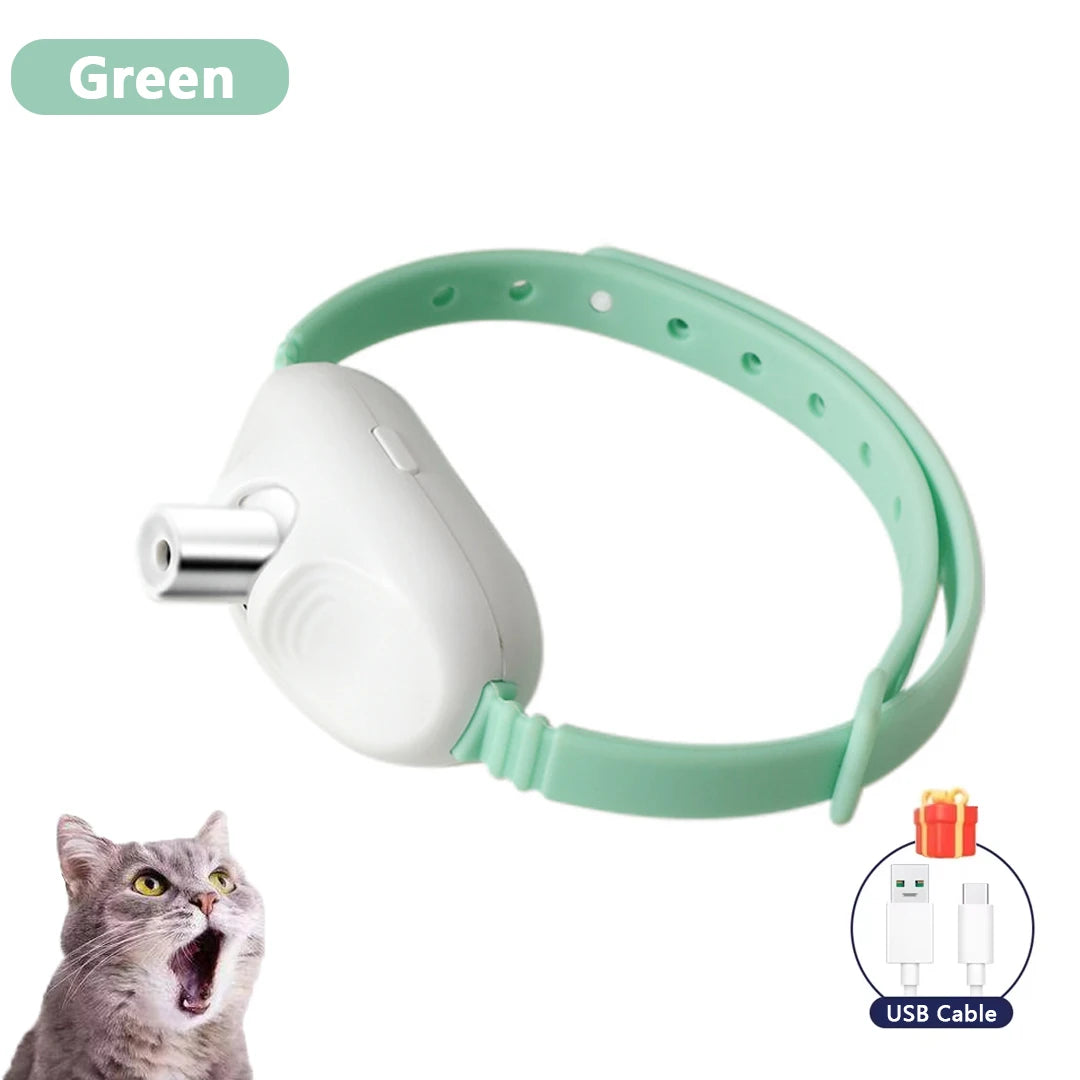 Laser Pointer Collar for Cats - Wearable Automatic Cat Laser Light Toy, Electric Smart Amusing USB Rechargeable Interactive Toys